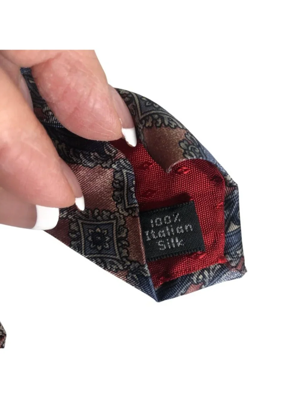 Zylos George Machado Silk Geometric Mauve Blue Mens Necktie Office Formal Gift